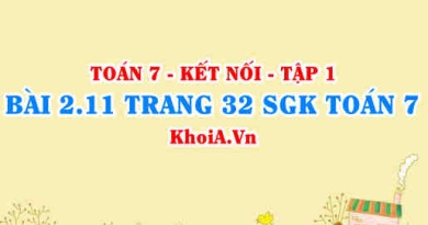 Bài 2.11 trang 32 SGK Toán 7 tập 1 Kết nối tri thức
